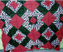 Christmas Rose crocheted quilt pattern