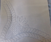 Pineapple feather quilting stencil